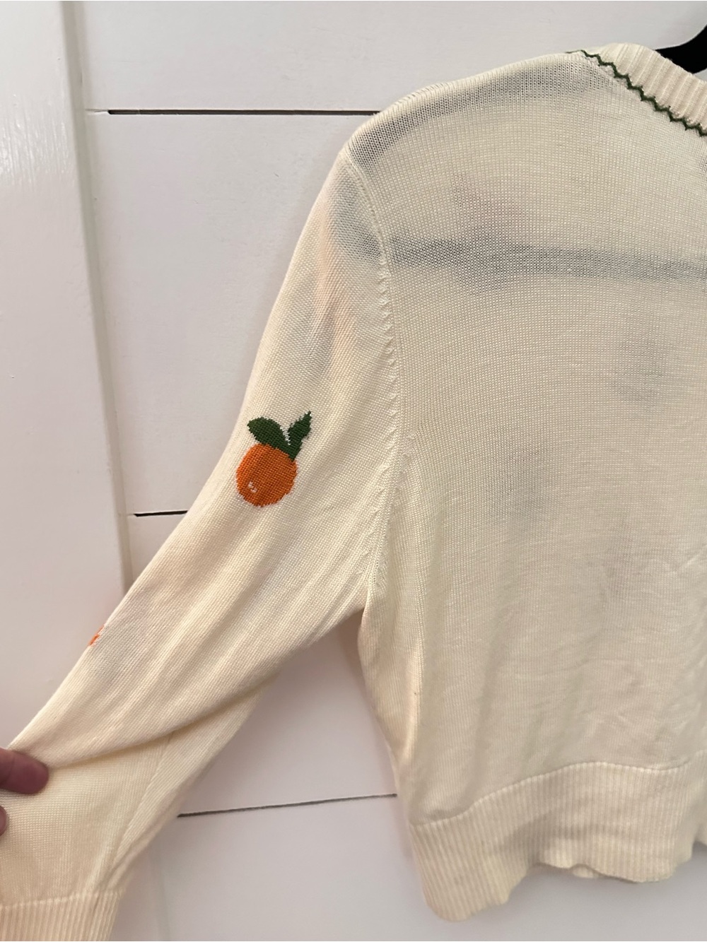 Voodoo Vixen XXL embroidered cream-oranges crop vintage inspired cardigan 50's - Picture 14 of 16